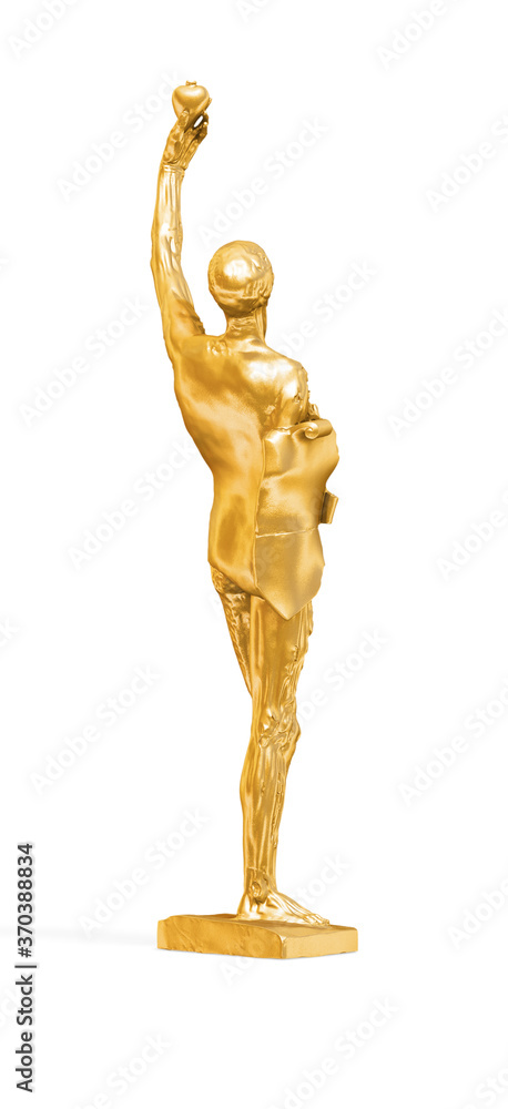 Fototapete a collection of sculptures created in gold on a white background for your design ideas. 3d render of
