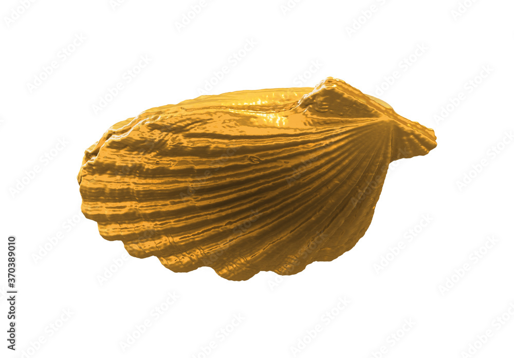 Poster a collection of sculptures created in gold on a white background for your design ideas. 3d render of