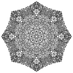 Coloring book page for adults. Detailed Vector art. Anti stress therapy.