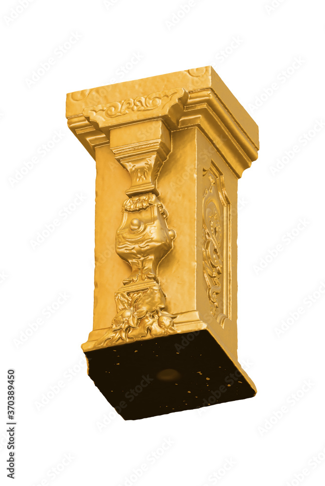 Fototapete a collection of sculptures created in gold on a white background for your design ideas. 3d render of