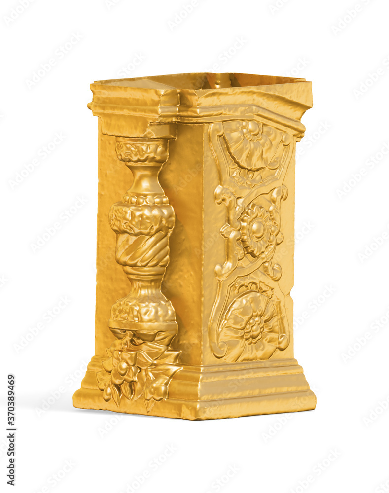 Fototapete a collection of sculptures created in gold on a white background for your design ideas. 3d render of