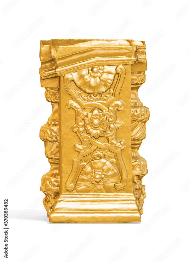 Fototapete a collection of sculptures created in gold on a white background for your design ideas. 3d render of