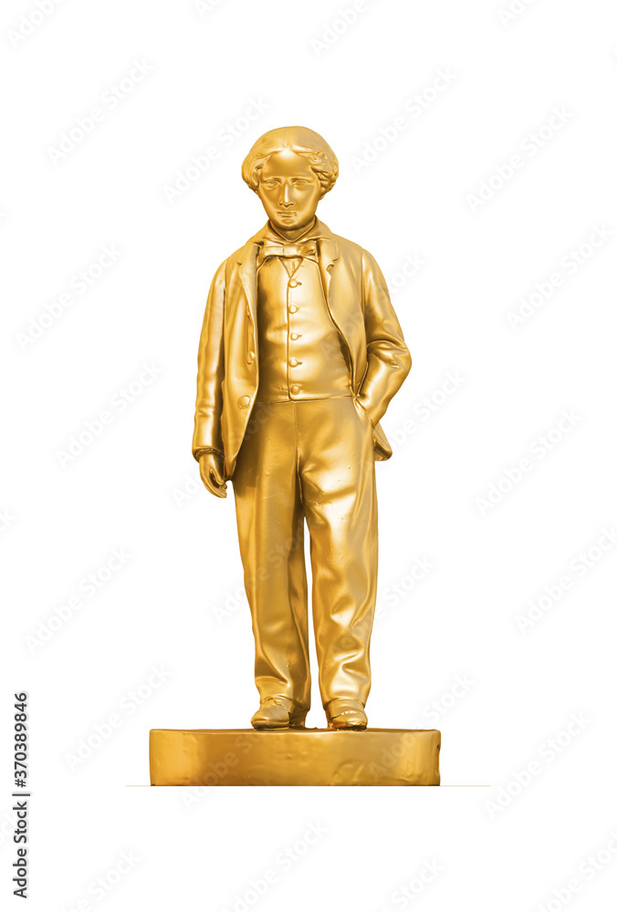 Fototapete a collection of sculptures created in gold on a white background for your design ideas. 3d render of