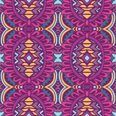 Tiled ethnic pattern for fabric. Abstract geometric mosaic vintage seamless pattern patchwork ornamental.
