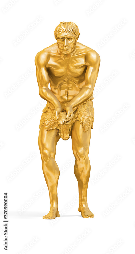 Fototapete a collection of sculptures created in gold on a white background for your design ideas. 3d render of