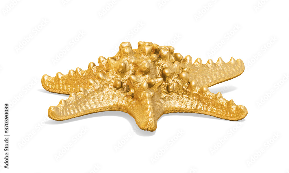 Fototapete a collection of sculptures created in gold on a white background for your design ideas. 3d render of