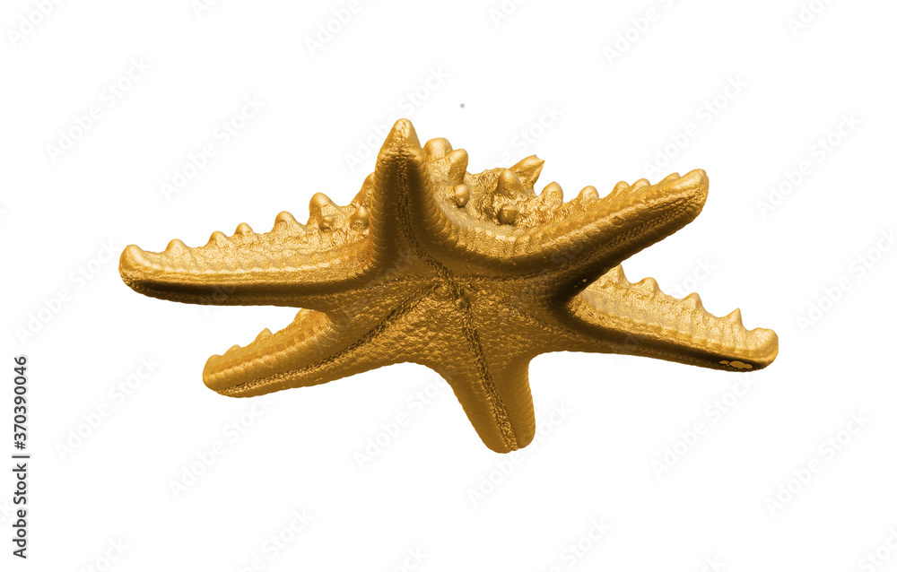 Fototapete a collection of sculptures created in gold on a white background for your design ideas. 3d render of