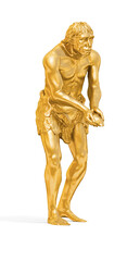 Fototapeta na wymiar A collection of sculptures created in gold on a white background for your design ideas. 3D render of objects that you can style.