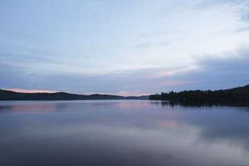 Sunset over a lake