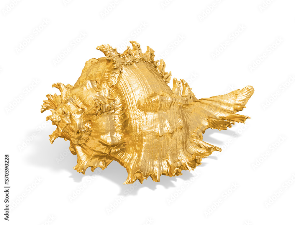 Poster a collection of sculptures created in gold on a white background for your design ideas. 3d render of