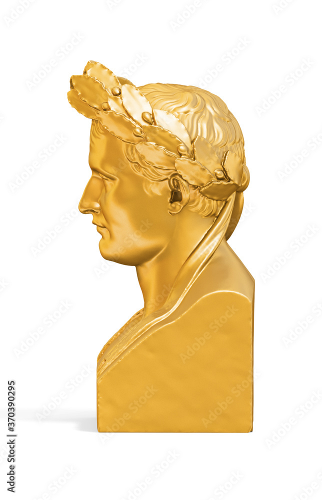 Fototapete a collection of sculptures created in gold on a white background for your design ideas. 3d render of