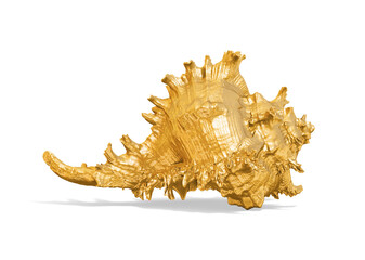 Obraz premium A collection of sculptures created in gold on a white background for your design ideas. 3D render of objects that you can style.
