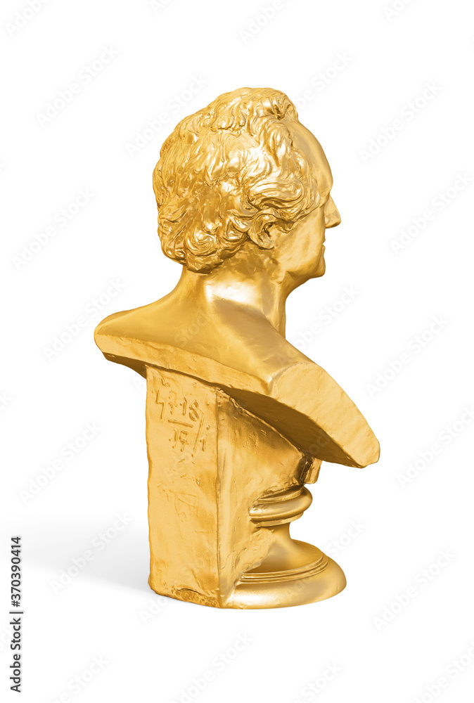 Fototapete a collection of sculptures created in gold on a white background for your design ideas. 3d render of