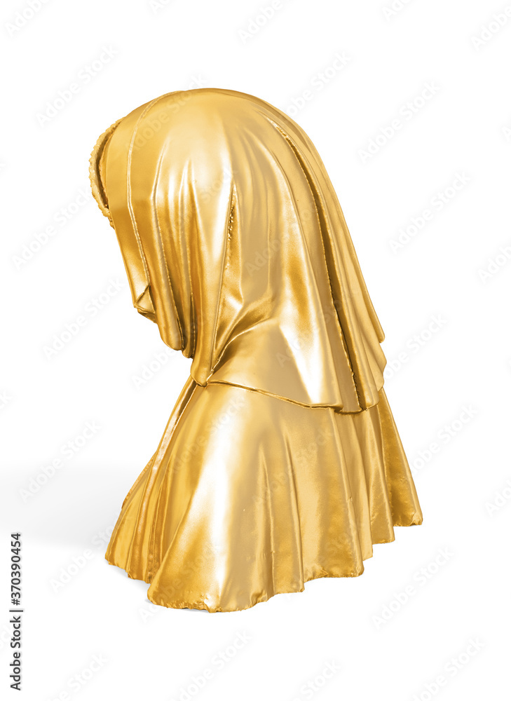Fototapete a collection of sculptures created in gold on a white background for your design ideas. 3d render of