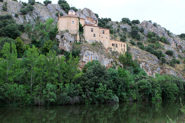 Hermitage of San Saturio next to the Duero River in Soria (Spain)	
