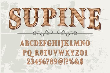 vintage font, alphabet vector, typeface design, white and black style background