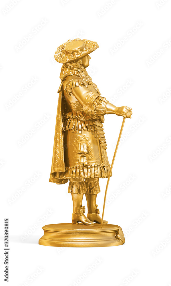 Fototapete a collection of sculptures created in gold on a white background for your design ideas. 3d render of