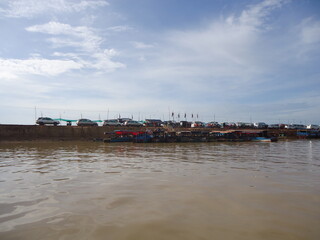 Fototapeta na wymiar Floating Villages of tonle sap lake of Cambodia