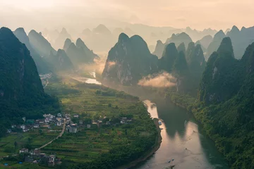 Photo sur Plexiglas China's natural landscape, cloudy peaks, abstract natural background images.