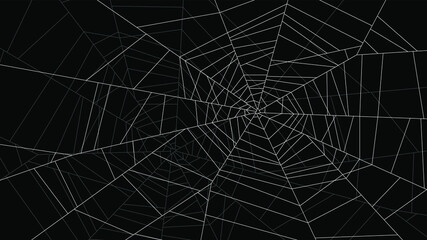 Spider Web On Dark Background Halloween Design Elements Spooky Scary Horror Decor Vector