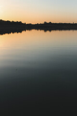 sunset over the lake