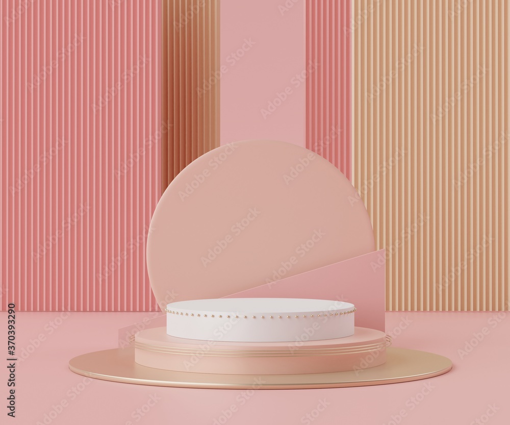 Aufkleber 3d abstract background of empty podium display for products and cosmetic presentation and mock up. p