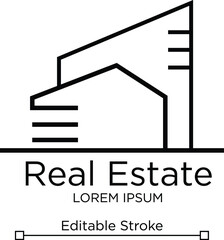 Real Estate Logo Template. Real Estate Vector Line Art. Editable Real Estate Logo concept. Building Vector Logo Design.