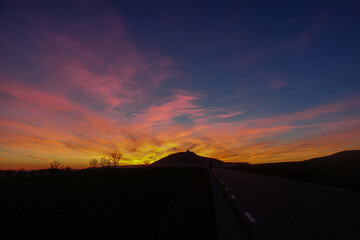 Fototapeta na wymiar Sunset over the Camino - The french Way of 