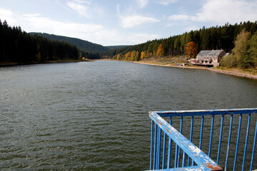 Damm, Luetsche-Staudamm, Frankenhain, Thueringen, Deutschland, Europa