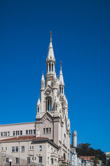 Fototapeta na wymiar Saints Peter and Paul Church in downtown San Francisco, California, USA