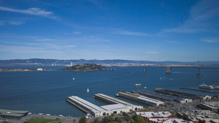 Fototapeta na wymiar Piers and San Francisco Bay in San Francisco, California, USA