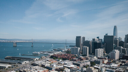 City centre and San Francisco Bay in San Francisco, California, USA