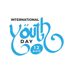 Obraz premium Design for celebrating International youth day event. August 12.