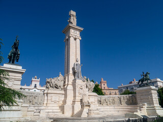 Fototapeta na wymiar Monument to the Constitution of 1812. in Cadiz, Andalusia. Spain. Europe. July 13, 2020 