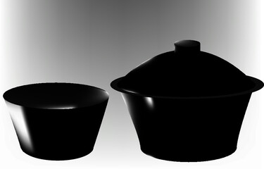 Cauldron and bowl