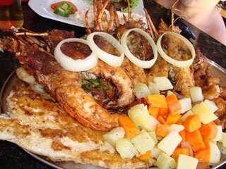 Juicy lobsters served the Brazilian way