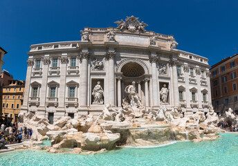 Fototapeta na wymiar The Trevi Fountain dating from the 1762, Rome, Italy