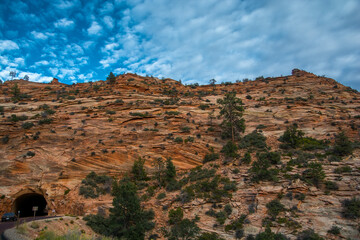 Layers of the mountain. Unreal Zion's landscape.