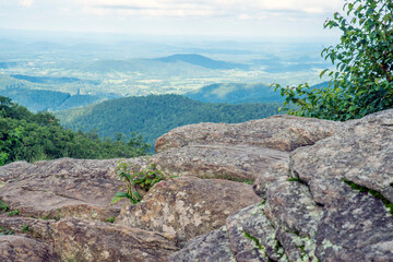 mountain landscape with blue sky and clouds