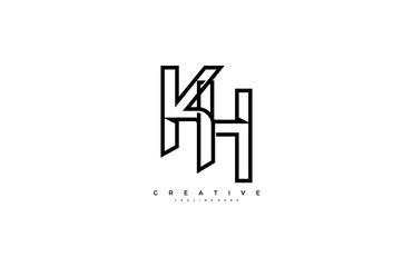 Professional Artistic Monogram Letter KH Linked Design Logo