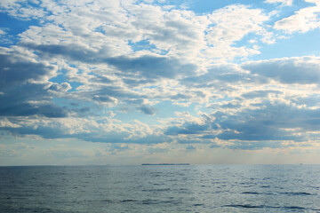 blue sky and clouds on the sea