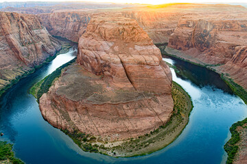 Horseshoe sunset in the Colorado river in Page in Arizona
