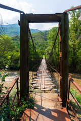 Woody bridge over debed river, Armenia