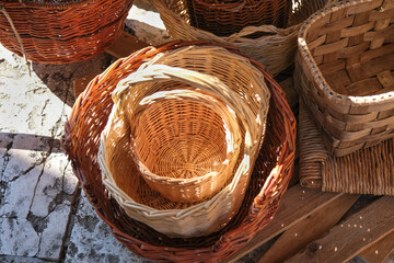 handcrafted baskets produced with natural materials