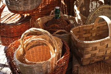 handcrafted baskets produced with natural materials