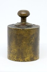 Iron weight on white background. Weighting tool