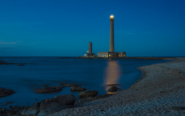 Fototapeta na wymiar Lighthouse of Gatteville in dusk.