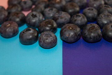 Blueberries on a colored background