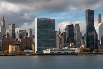 Fototapeta na wymiar Dramatic Clouds and Midtown Manhattan Skyscrapers, New York City