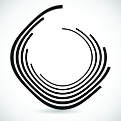 Lines in Circle Form . Spiral Vector Illustration .Technology round. Wave Logo . Design element . Abstract Geometric shape .